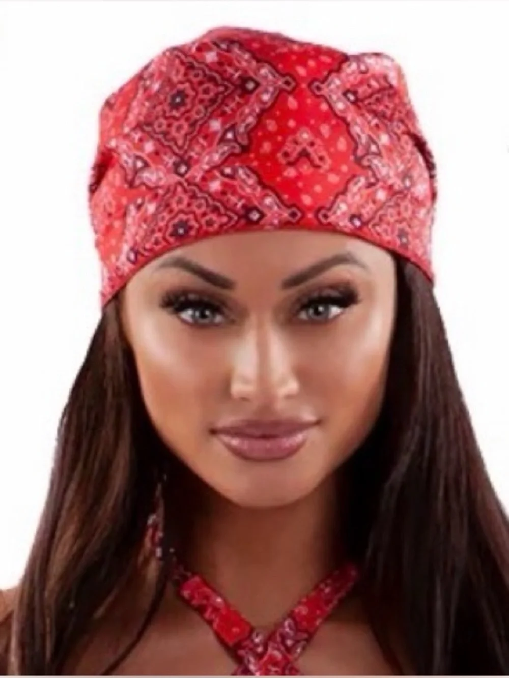 Red Bandana Head Wrap / Head Scarf